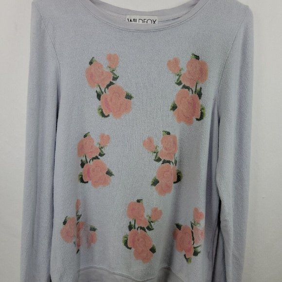 Wildfox White Prairie Rose Floral Pullover Sweater in Size Medium - Picture 3 of 7